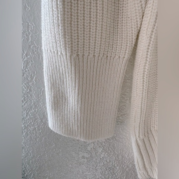 J Crew New Cotton-cashmere ribbed turtleneck sweater Cream Size L Relaxed - Picture 11 of 14